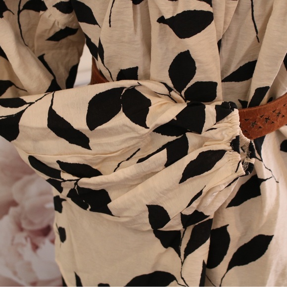 CES FEMME Floral Balloon Sleeve Flowy Bohemian Top Sz L - Picture 7 of 12